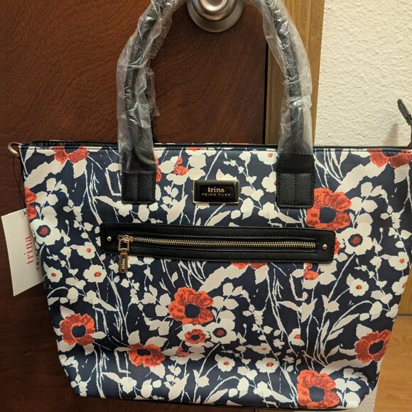 Trina Turk Floral Tote with Crossbody Strap, New with Tags - Picture 1 of 5